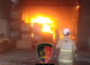 Ludes Terbakar Pabrik Triplek di Terboyo Semarang