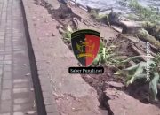 Jalan Lingkar Telaga Sarangan Ambrol-7 Pemotor Jatuh 6 Meter