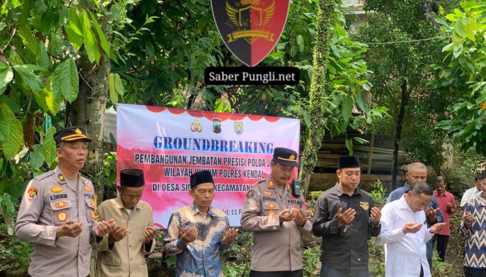 Dukung Akses Warga Desa, Polres Kendal Mulai Pembangunan Jembatan di Sidodadi