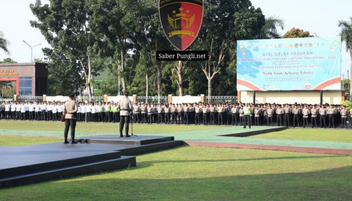 Personel Polresta Serang Kota Laksanakan Apel Siaga Arus Wisata dan Arus Balik Operasi Ketupat 2026