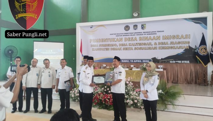 Perkuat Pengawasan dan Layanan Paspor, Pemkab Demak Resmikan Desa Binaan Imigrasi di Desa Sumberejo Kecamatan Mranggen