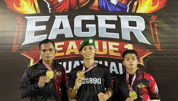 Tampil Gemilang di Atas Ring, Serda Akmal Yumna Rizky Irawan Sabet Juara 1 Eager League 1 Muaythai Jateng Open Championship 2026