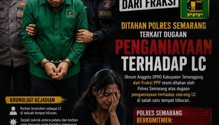 Oknum Anggota DPRD Temanggung dari Fraksi PPP Ditahan Polres Semarang Terkait Dugaan Penganiayaan LC