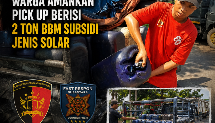 Diduga Selewengkan BBM Bersubsidi, Warga Mengamankan Mobil Pic Up Bermuatan  2 Ton BBM Subsidi Jenis Solar