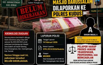 Dugaan Penerimaan DP Rp500 Juta Pembangunan Masjid Darussalam Dilaporkan ke Polres Kudus, Pelapor Harap Proses Hukum Transparan