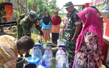 Gelorakan Kemanunggalan Air, Kodim Grobogan Salurkan Air Bersih, Ringankan Beban Warga Terdampak Kemarau.”