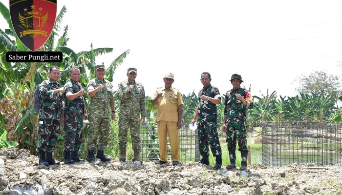 Pastikan Sesuai Spesifikasi, Dandim Grobogan Cek Jembatan Gantung Desa Kronggen