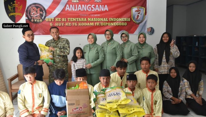 Peduli Sesama Dalam Rangka HUT TNI dan Kodam IV/Diponegoro, Kodim Grobogan Anjangsana Ke Panti Asuhan