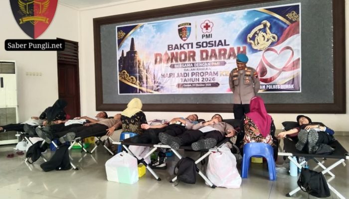 Bakti Sosial Propam Polres Demak Hasilkan 45 Kantong Darah