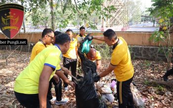 Green Policing, Kapolres Kudus Pimpin Kerja Bakti Bersama Masyarakat di Balai Jagong